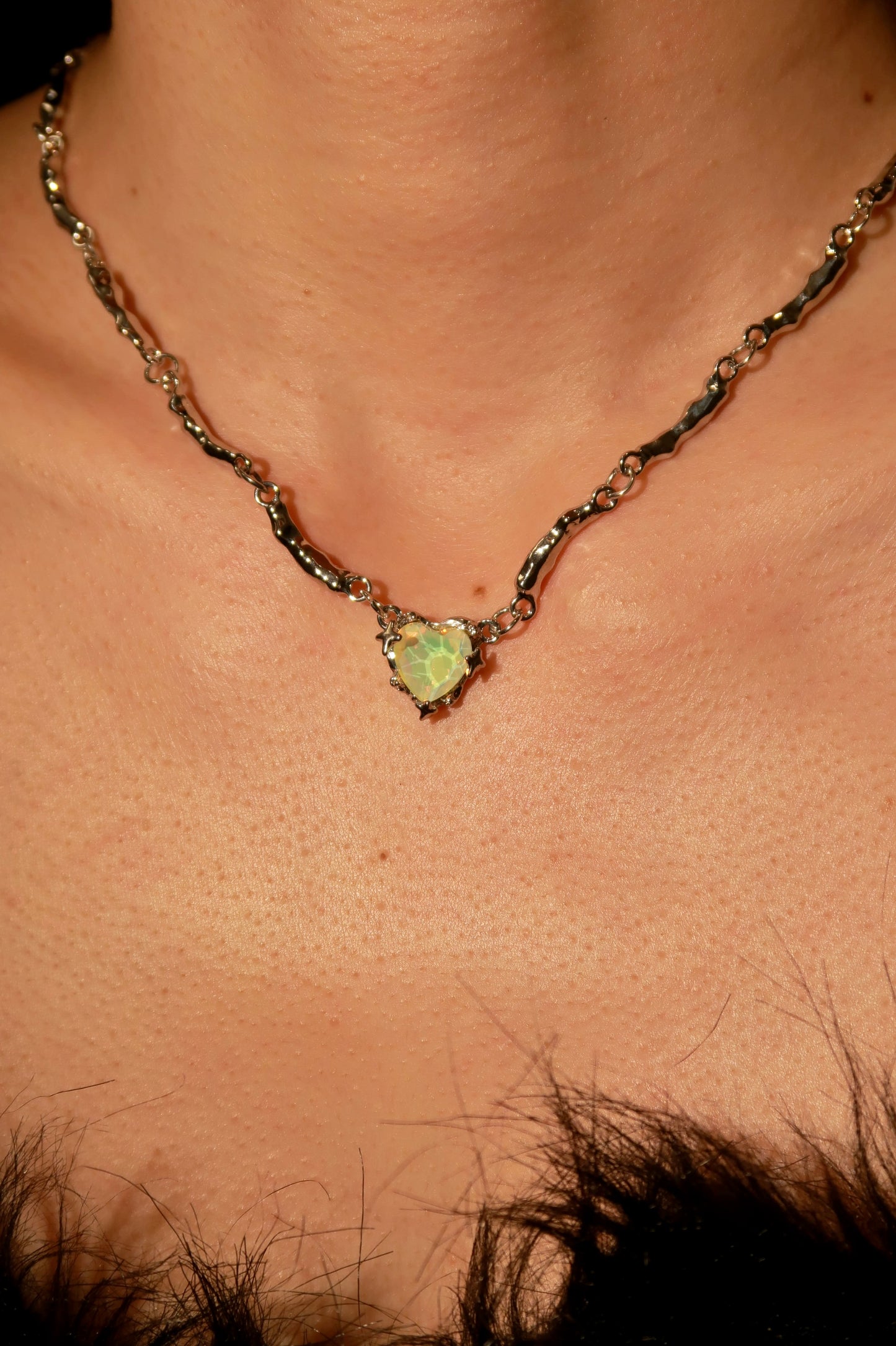 Green Gem Heart-Shaped Necklace