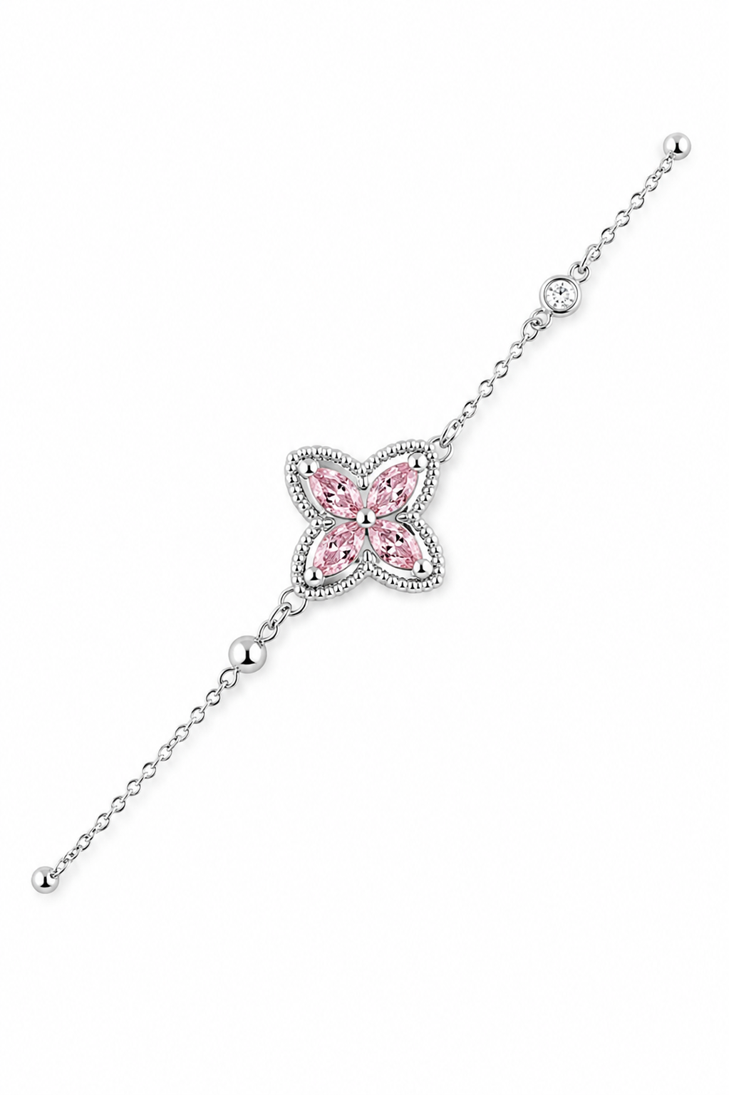 Pink Diamond Clover Bracelet