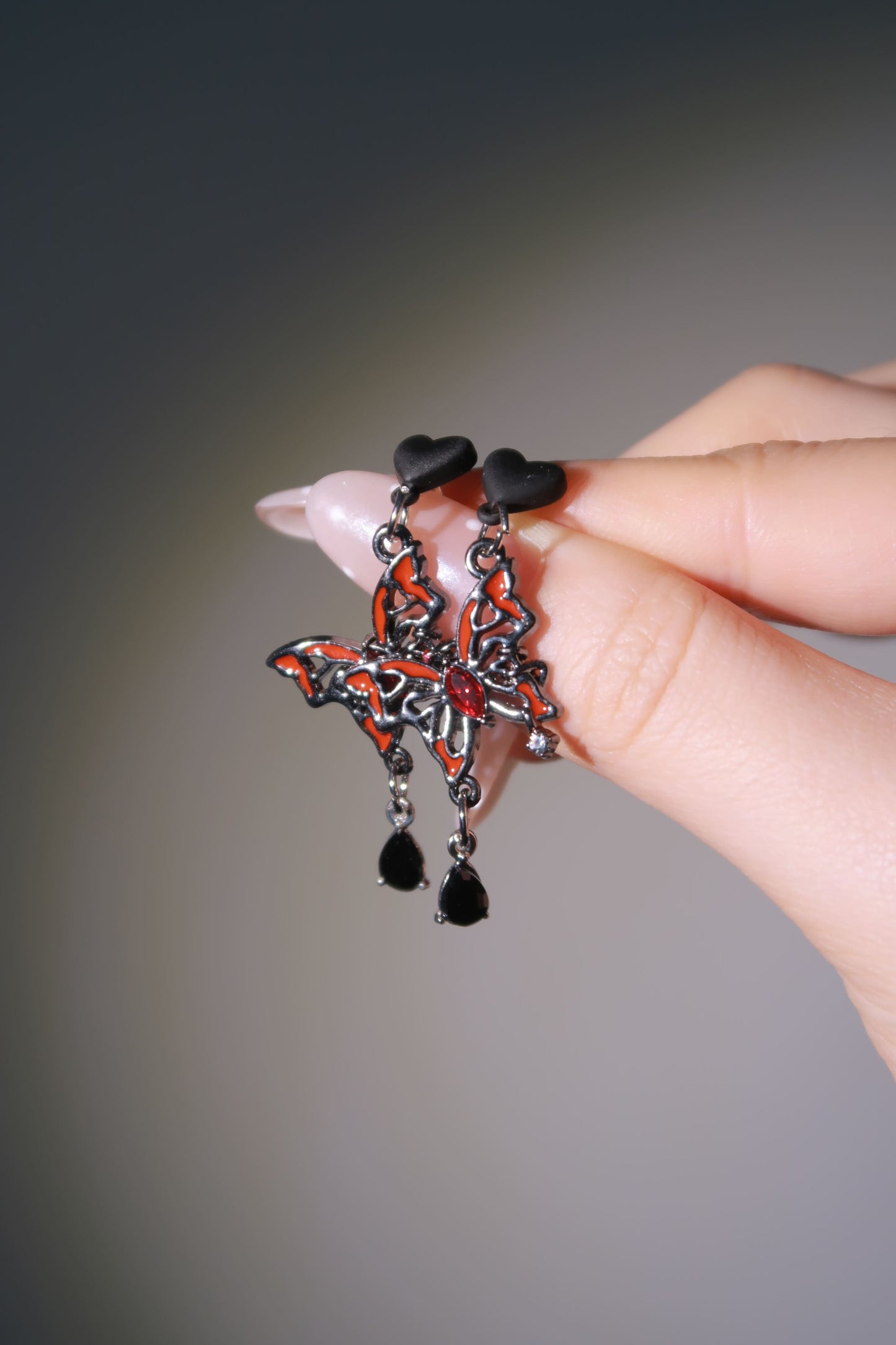 Crimson Butterfly Earrings