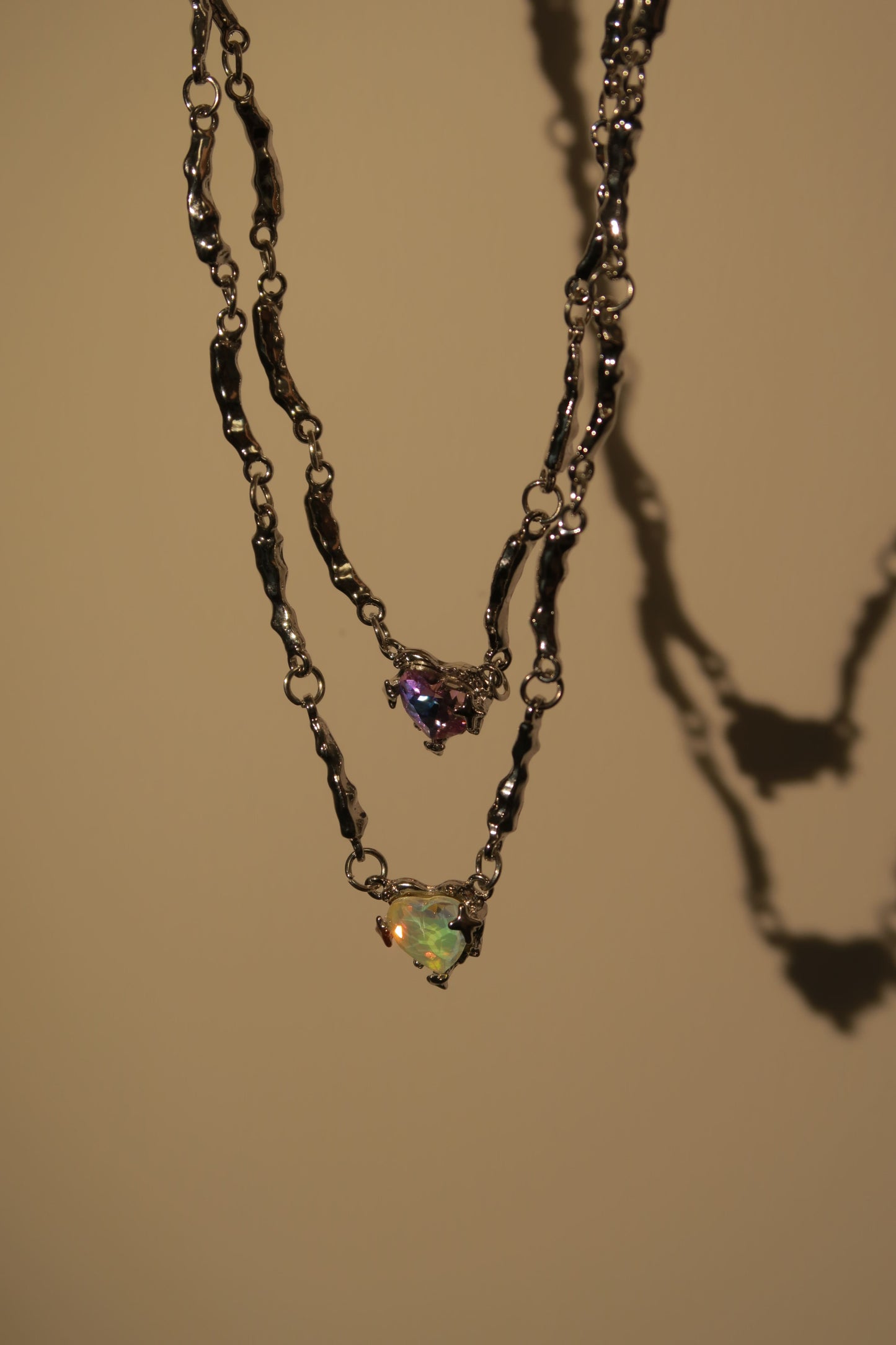 Purple Gem Heart-Shaped Necklace