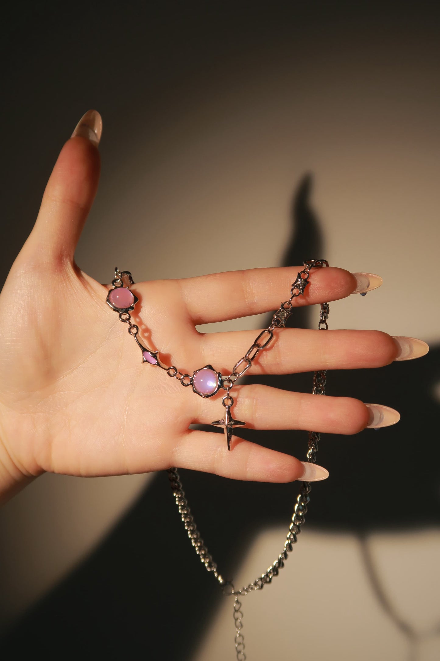Pink Moonlight Stone Necklace