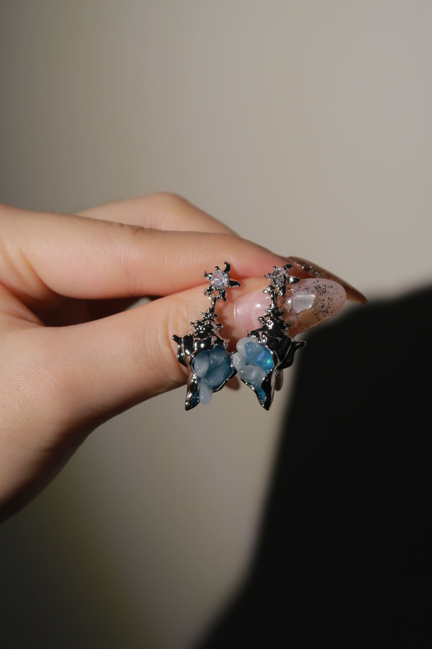 미스틱 블루 스톤 이어링