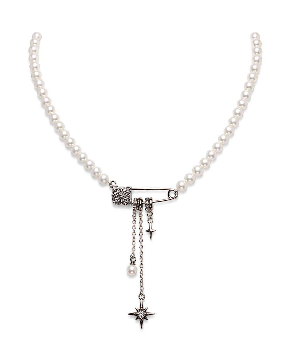 Starlit Pin Pearl Necklace