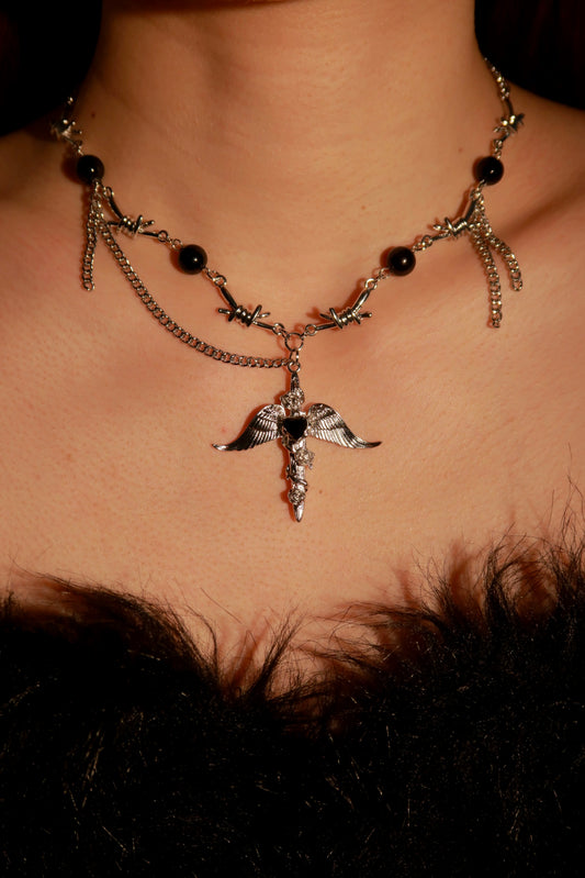 Angel's Wings Barbed Chain Necklace