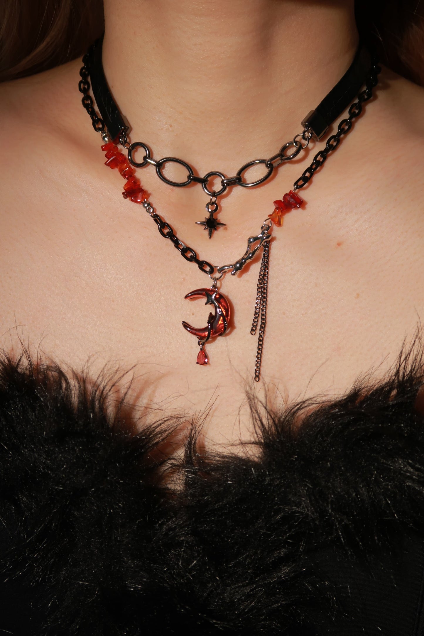 Crimson Moonfall Necklace