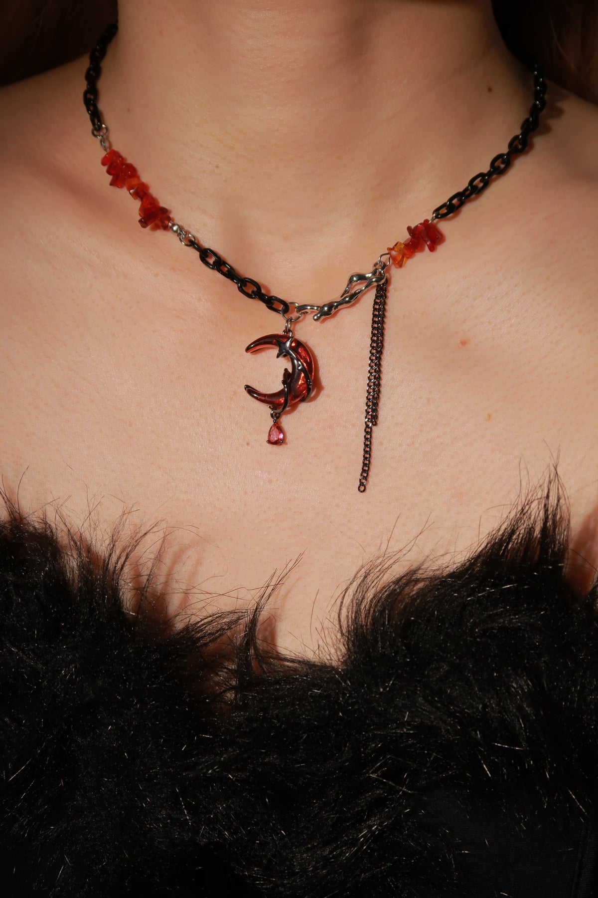 Crimson Moonfall Necklace