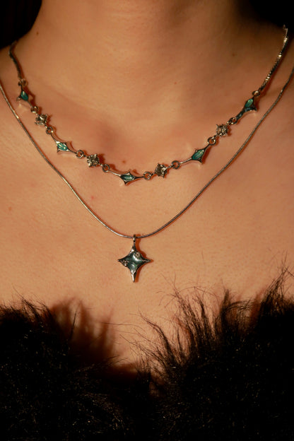 2 in 1 Stellar Blue Star Necklace