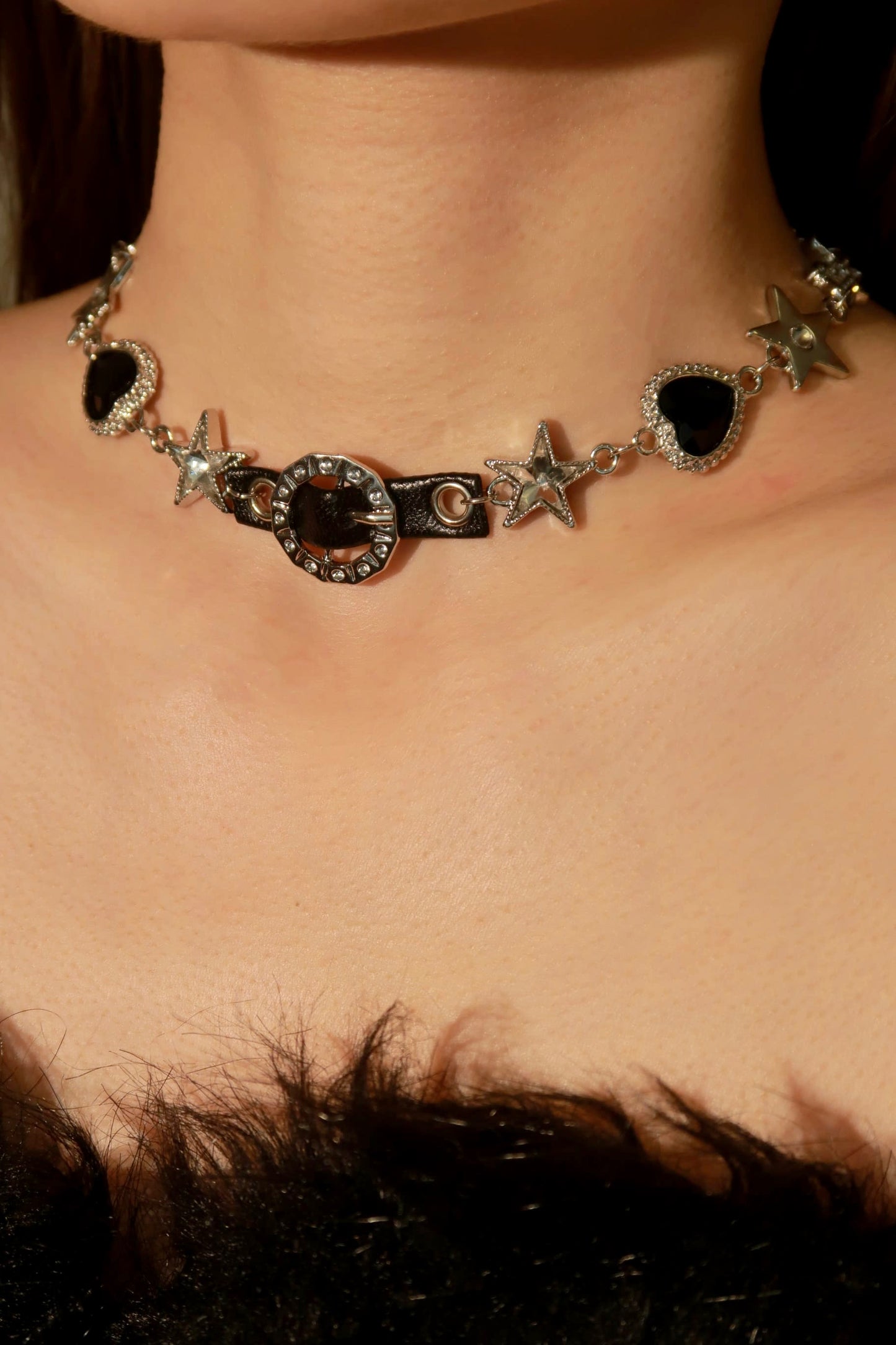 Gothic Leather Buckle Chocker