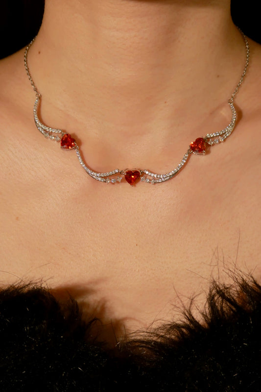 Ruby Heart Diamond Necklace