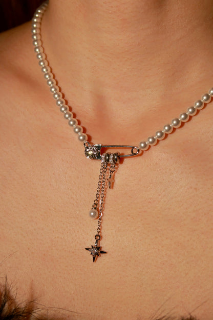 Starlit Pin Pearl Necklace