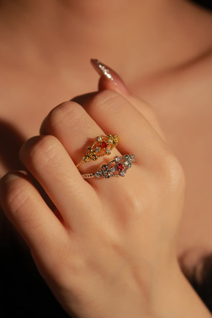 Crown of Pink Gems Ring