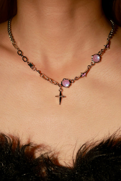 Pink Moonlight Stone Necklace
