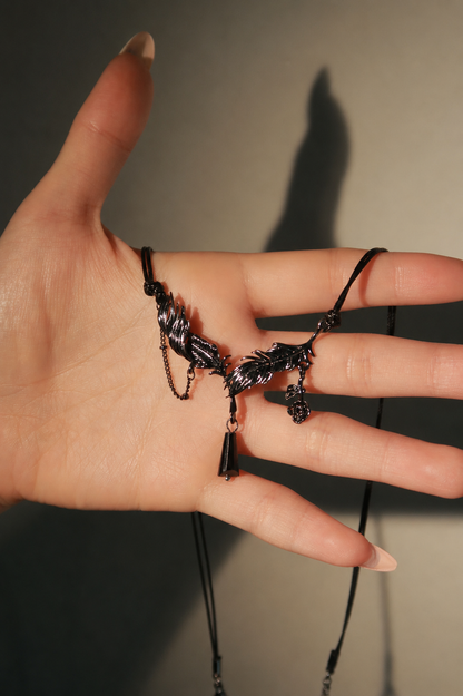 Dark Fallen Feather Necklace