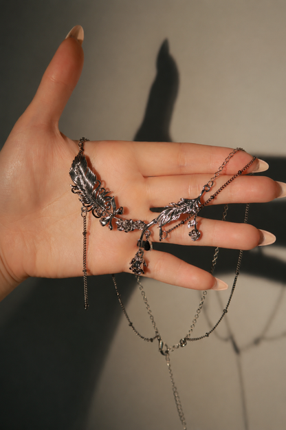 Silver Fallen Feather Necklace