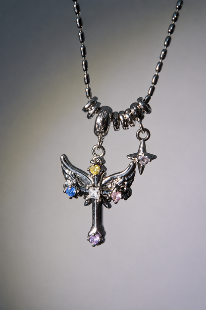 Crosswing Gem Necklace