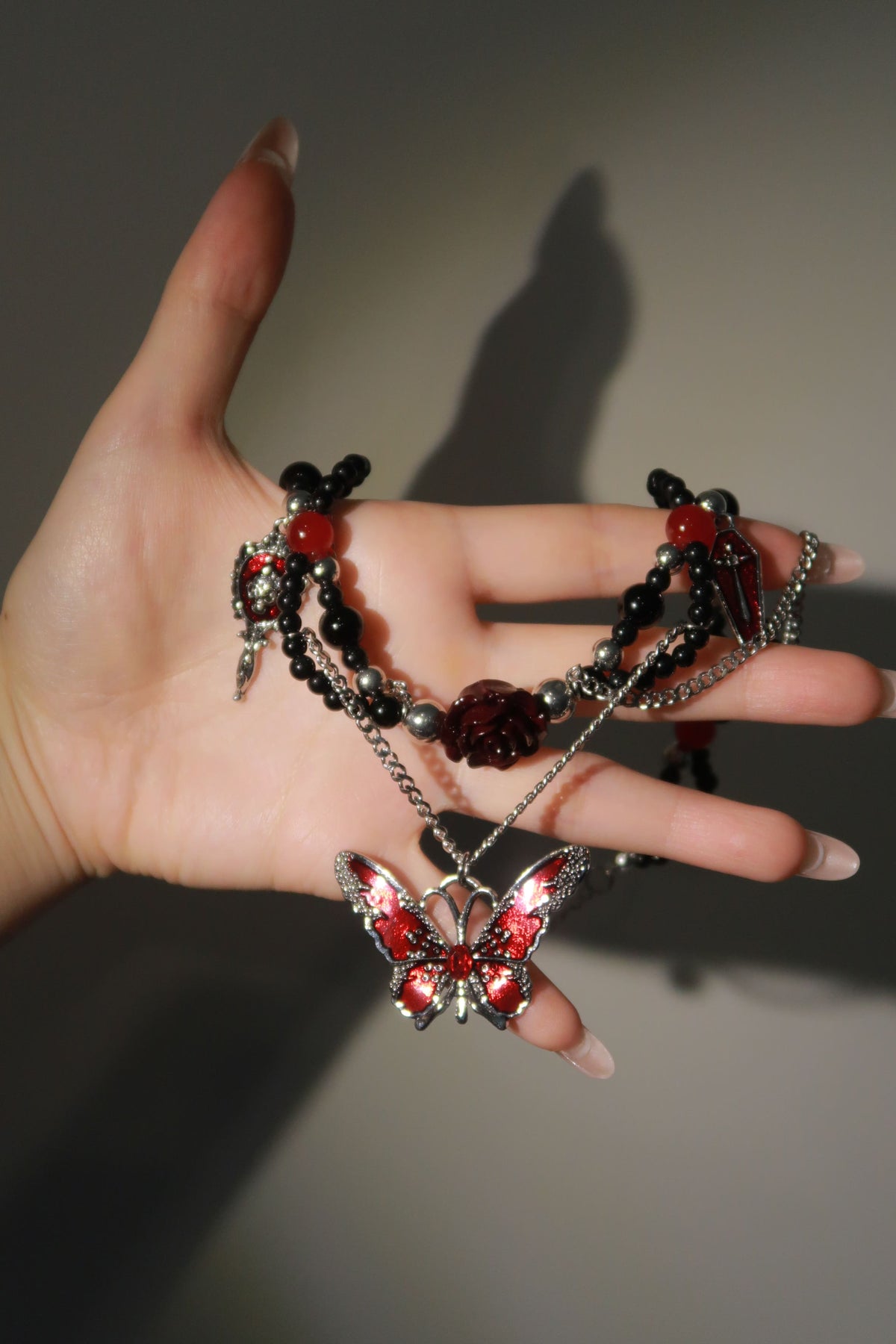 Crimson Butterfly Necklace