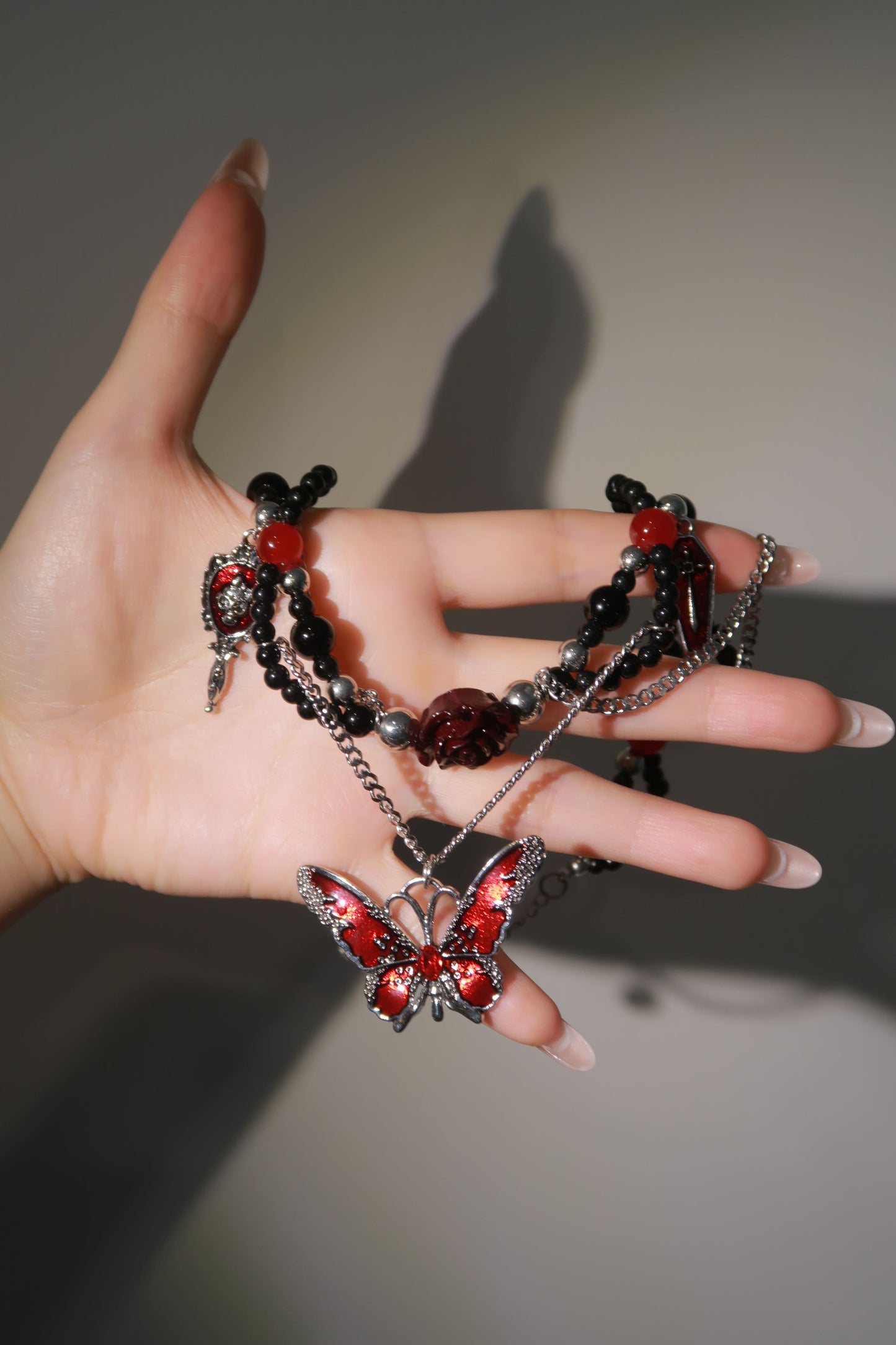 Crimson Butterfly Necklace