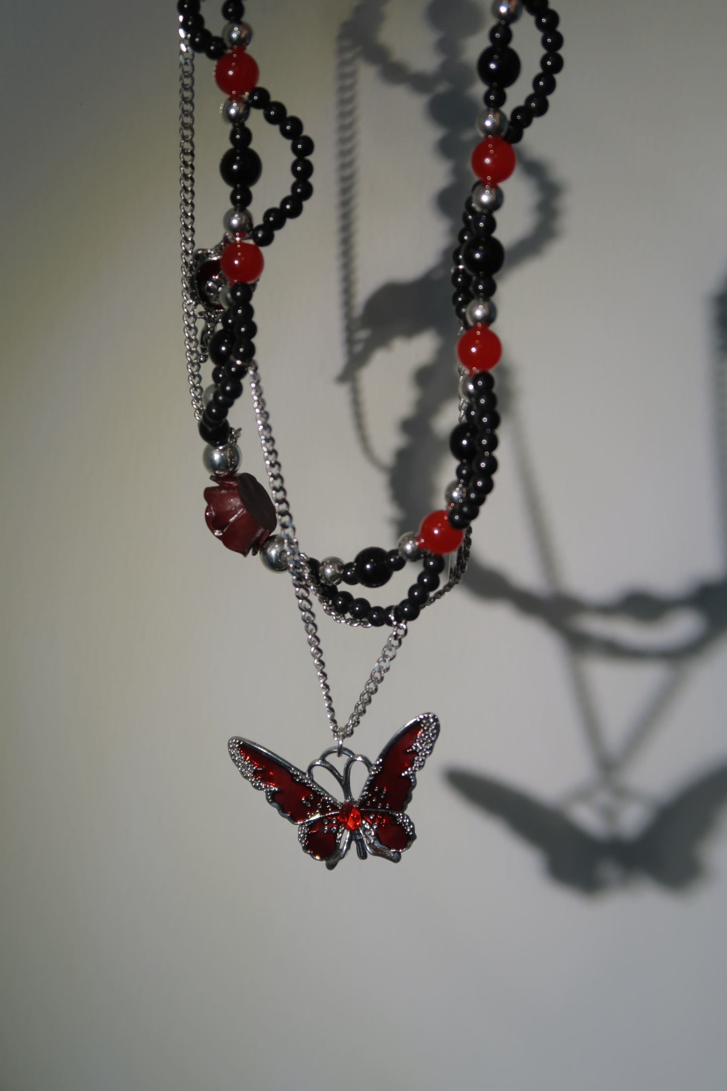 Crimson Butterfly Necklace