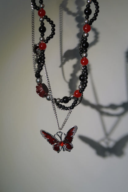 Crimson Butterfly Necklace