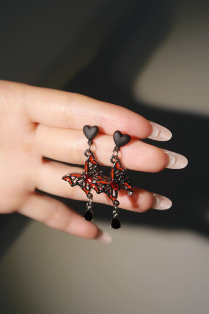 Crimson Butterfly Earrings