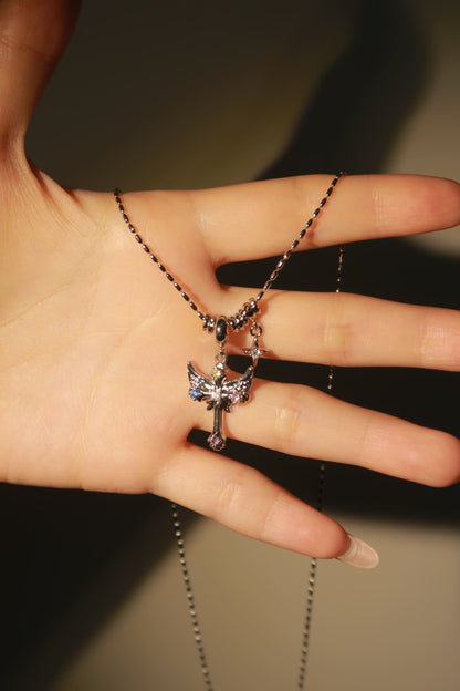Crosswing Gem Necklace