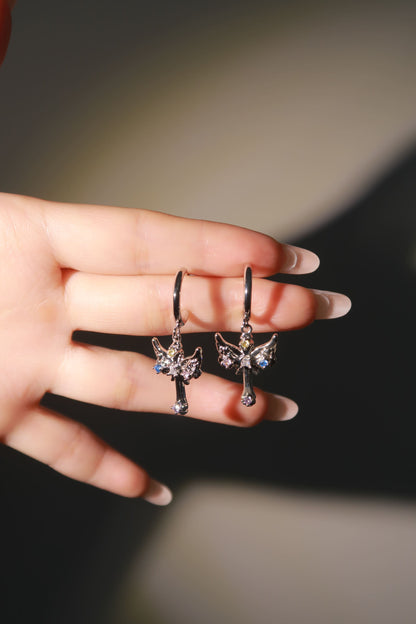 Crosswing Gem Earrings