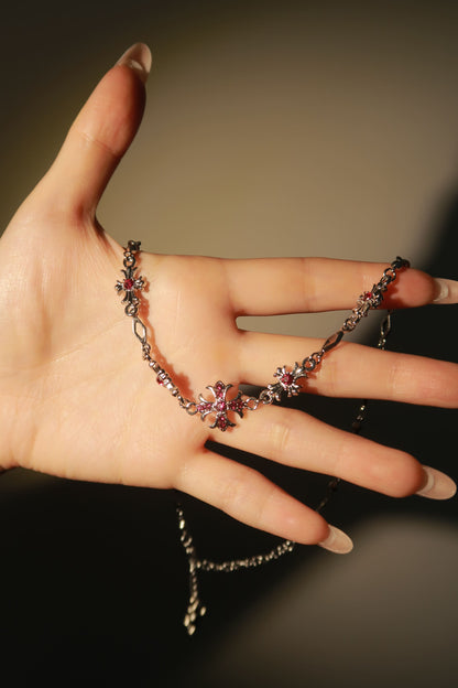 Ruby Gem Cross Necklace