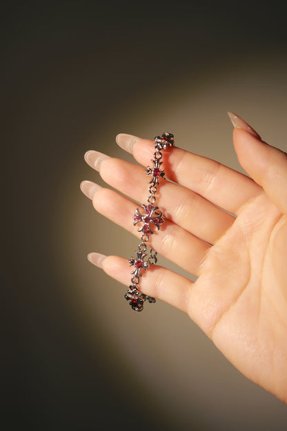 Ruby Gem Cross Bracelet