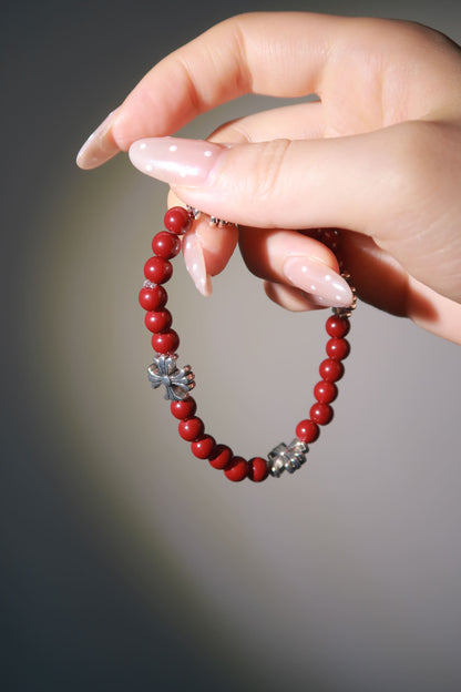Red Beaded Cross Bracelet