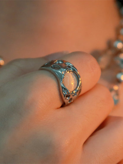 White Opal Ring