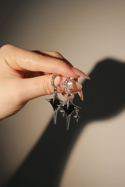 Black Starfall Earrings