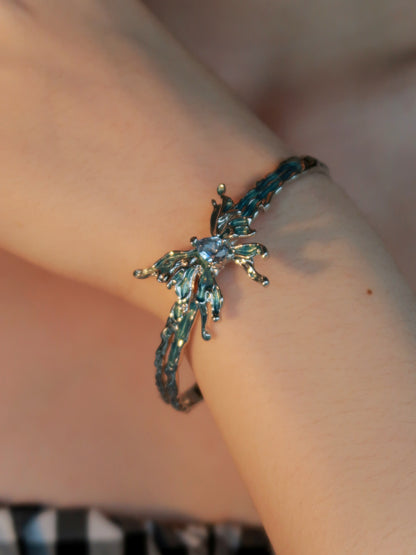 Blue Butterfly Bracelet with Diamond