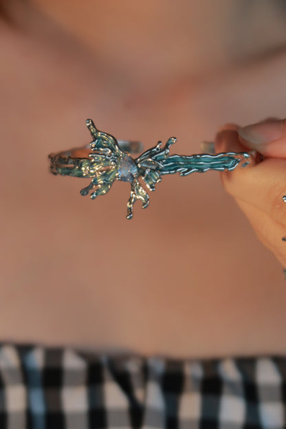 Blue Butterfly Bracelet with Diamond