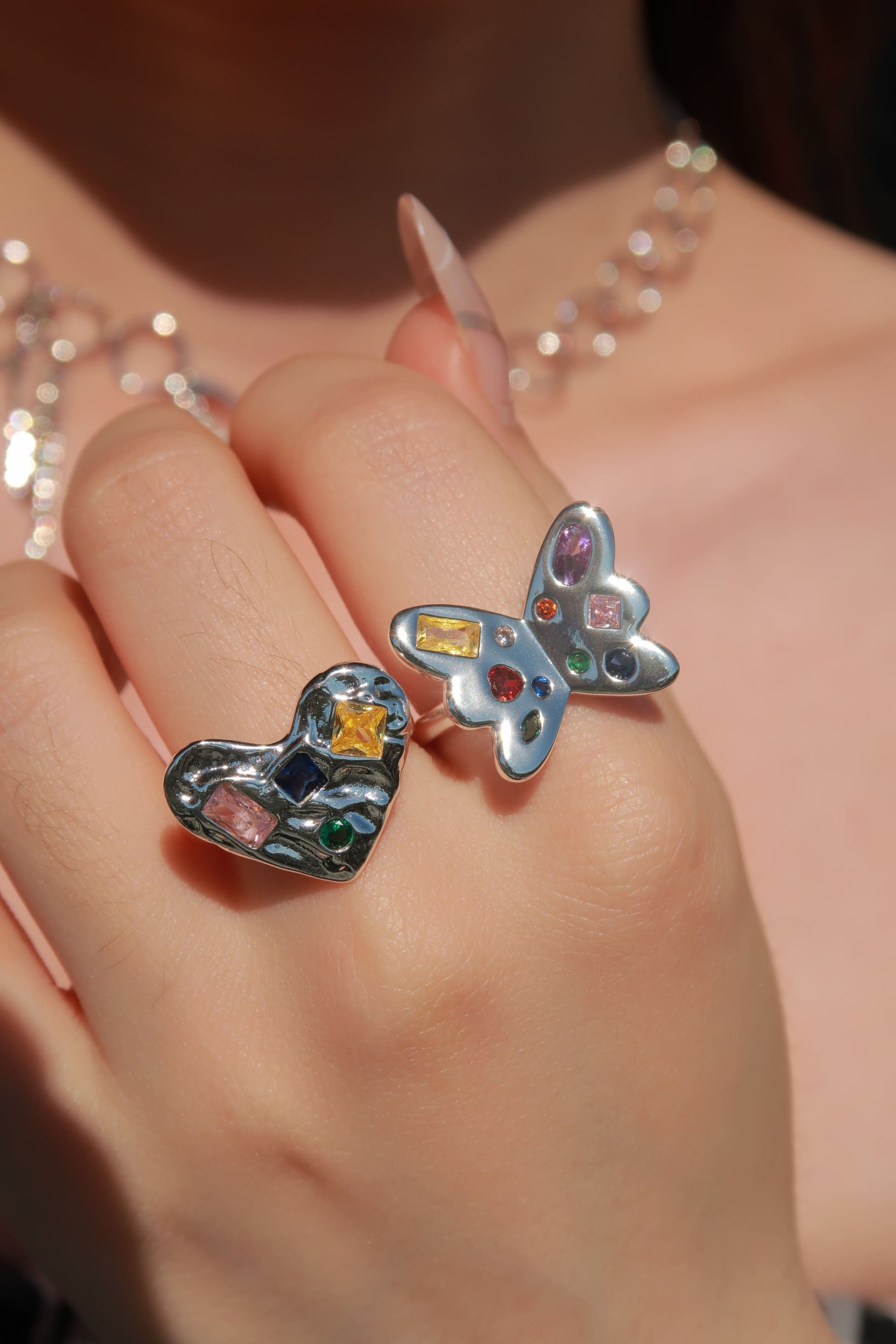 Colorful_Gemstone_Butterfly_Ring_set