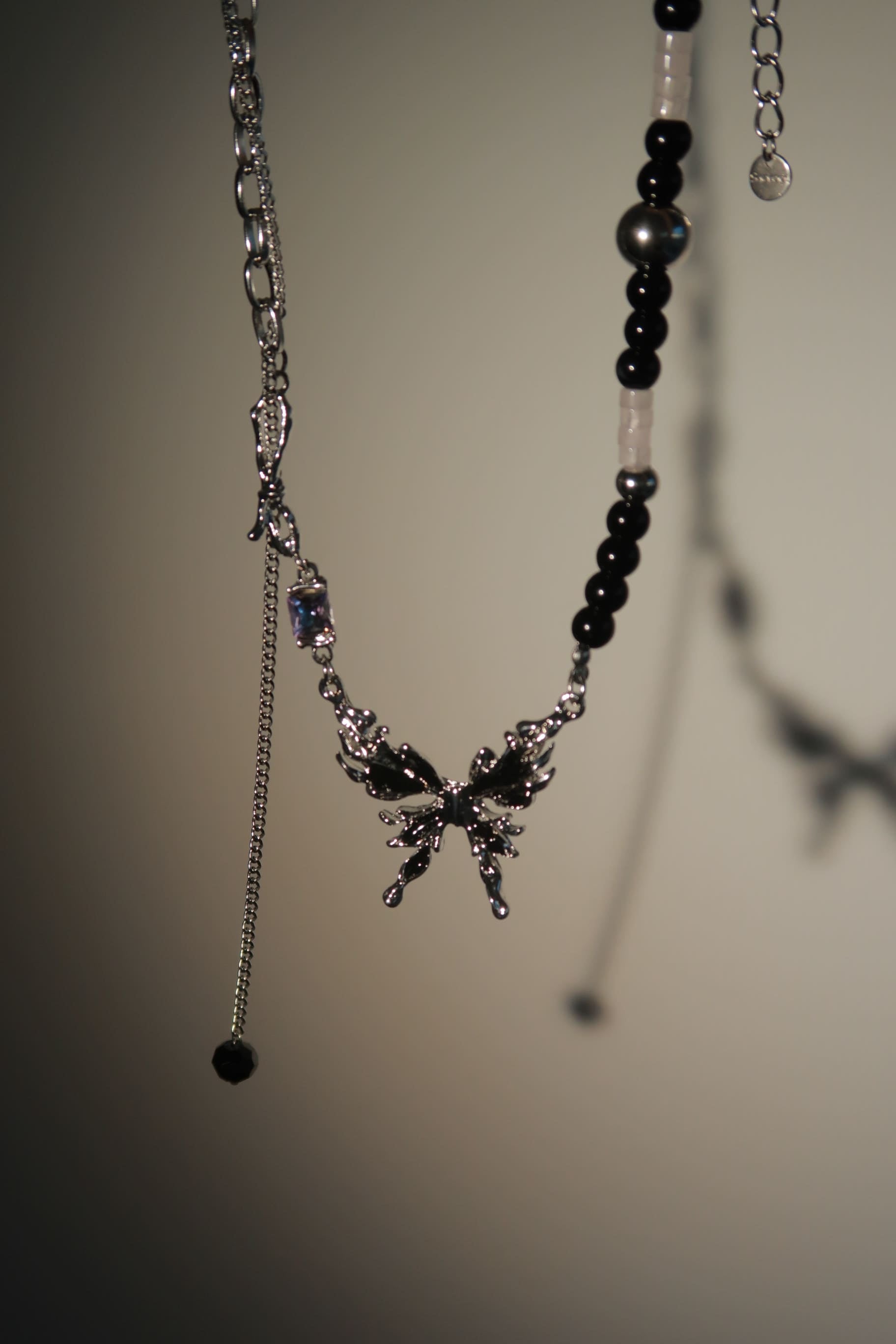 Beaded Nocturne Butterfly Necklace