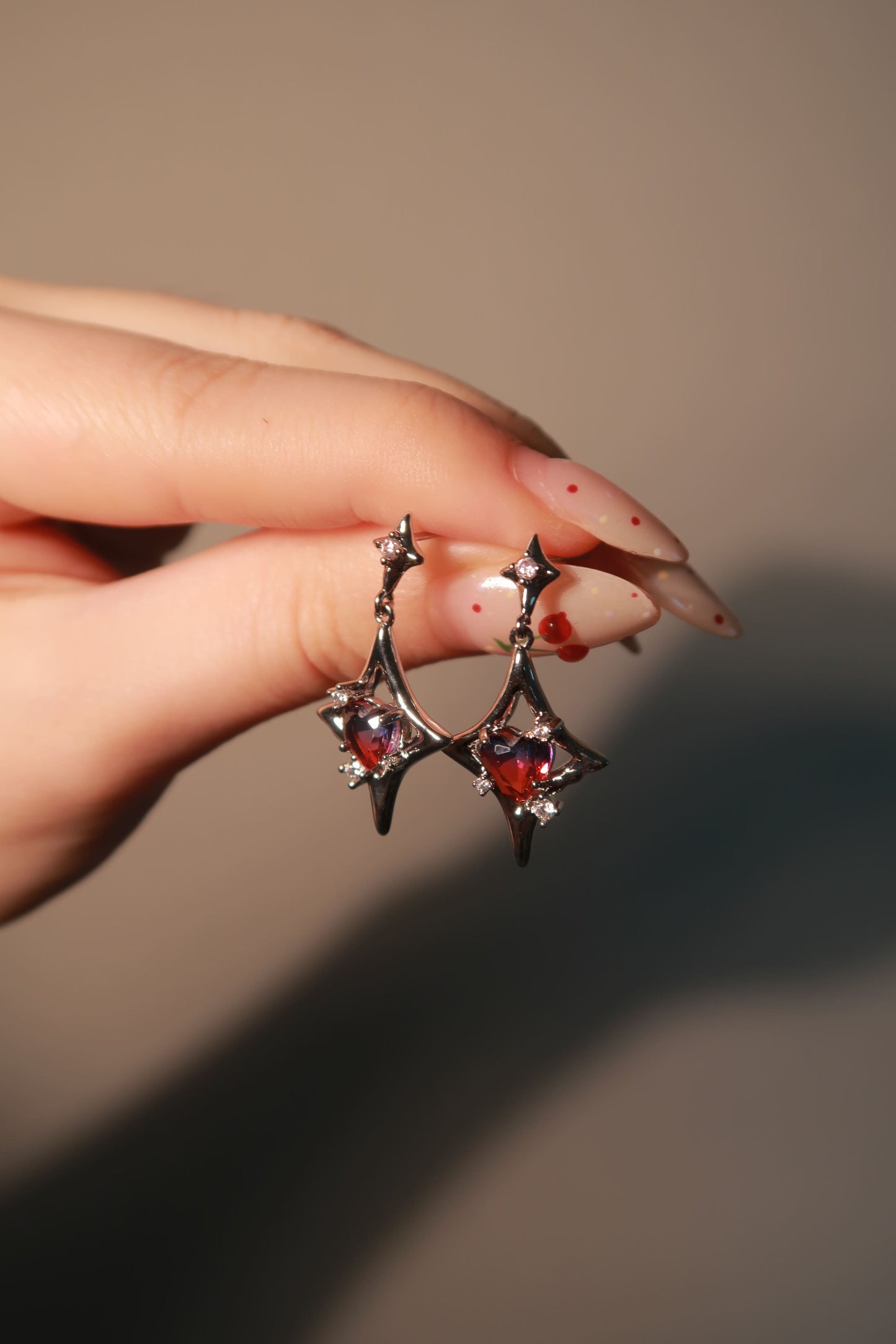 Velvet Heart Star Earrings