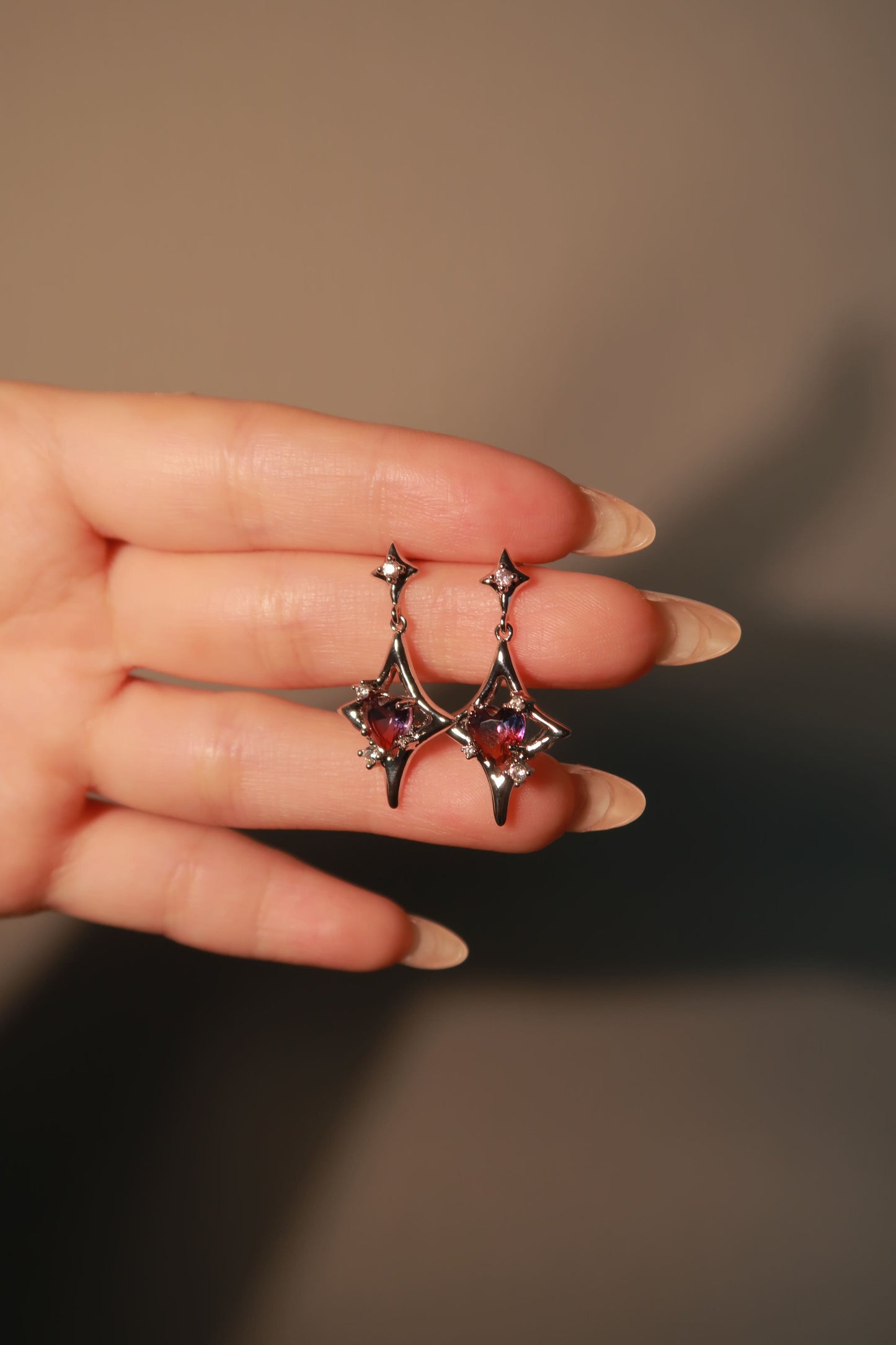 Velvet Heart Star Earrings