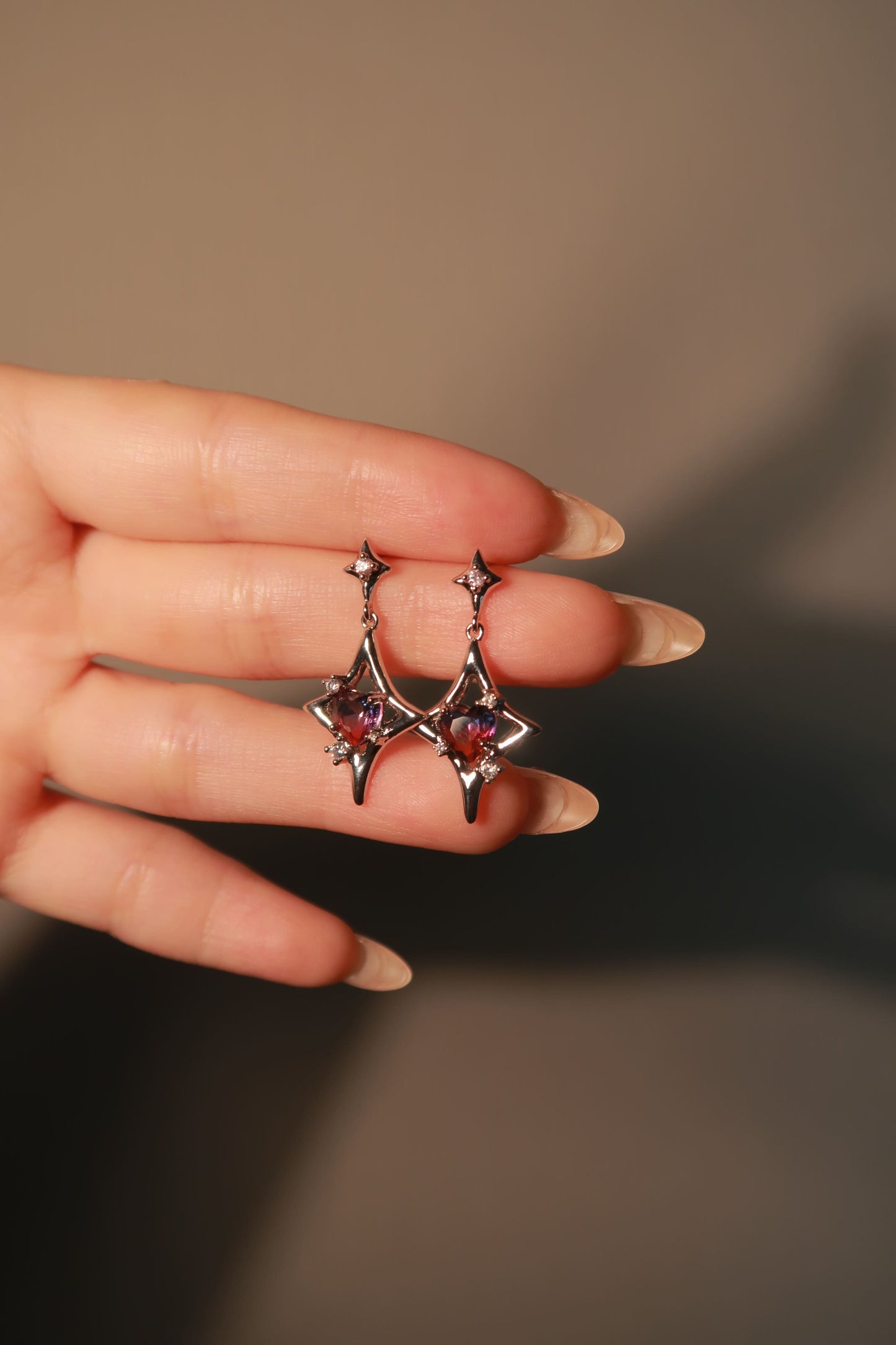 Velvet Heart Star Earrings