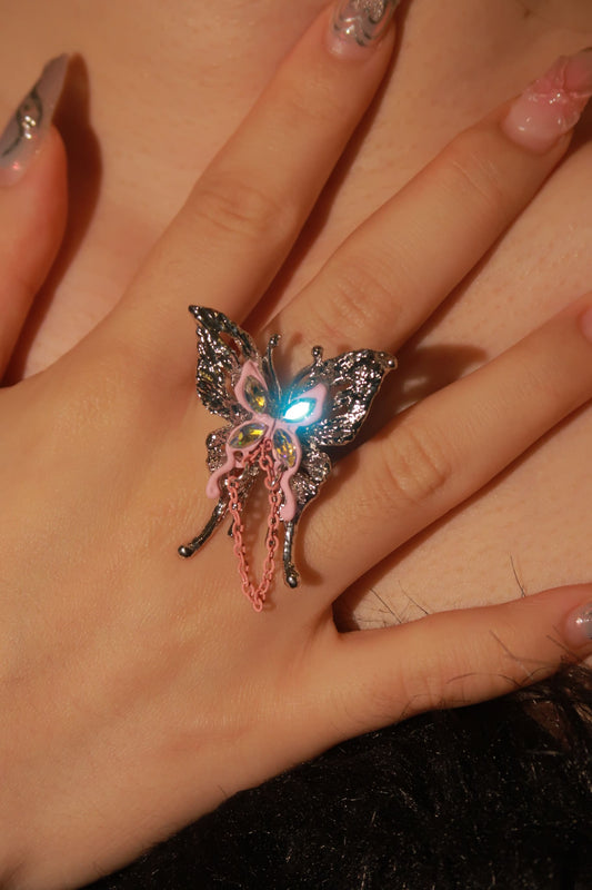 Y2K-style Big Butterfly Ring