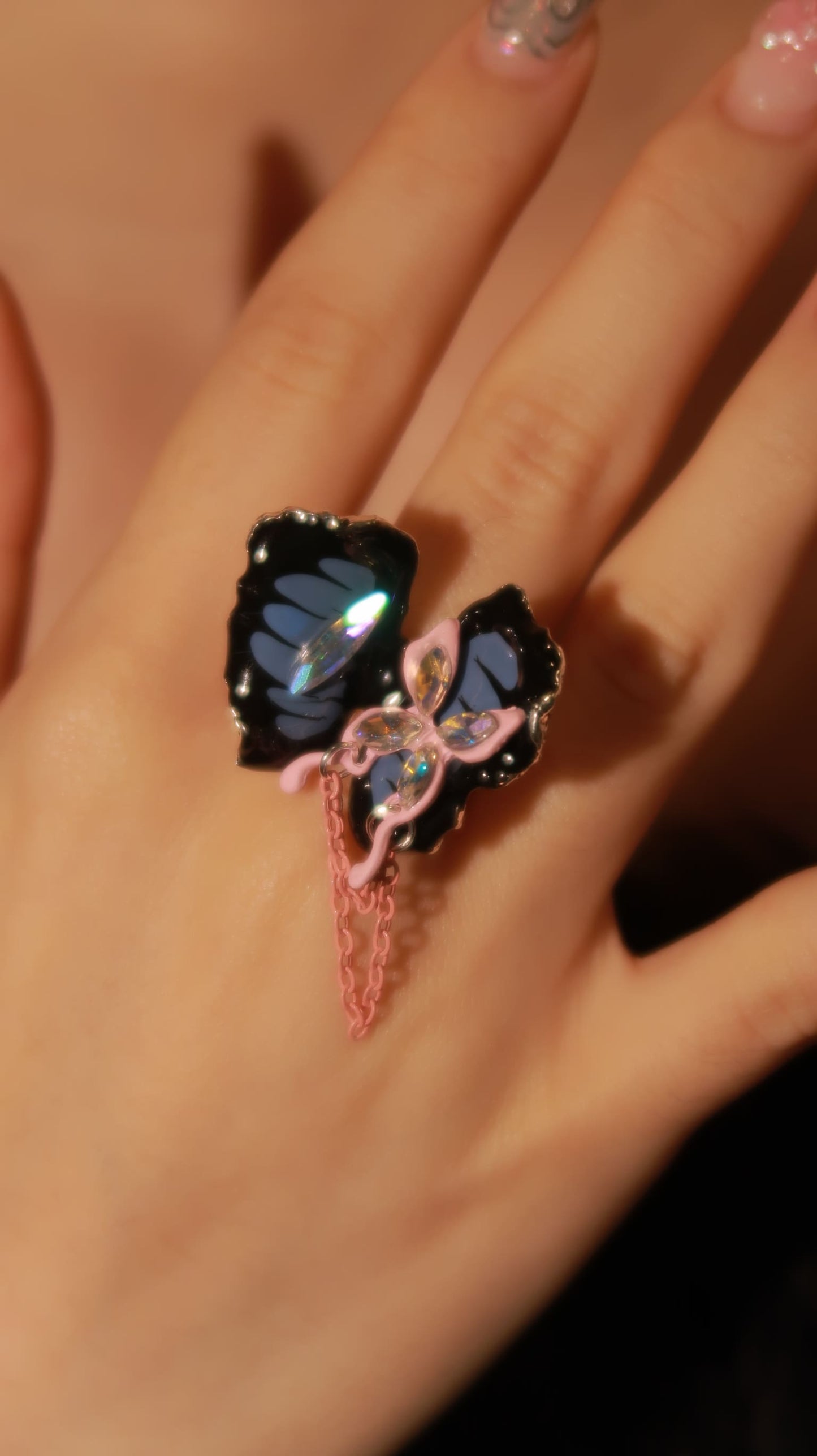 Y2K-style Big Butterfly Ring