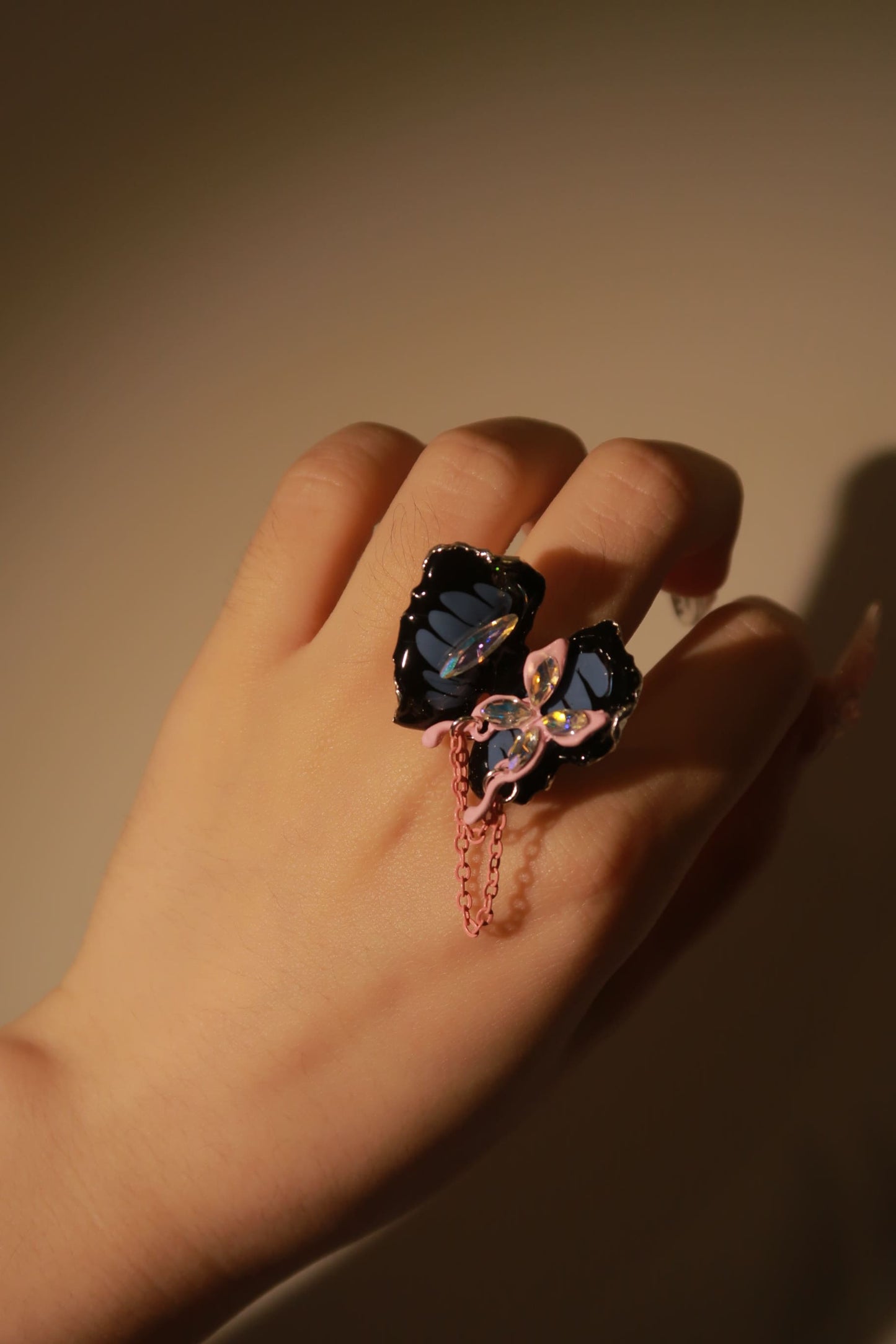 Y2K-style Big Butterfly Ring