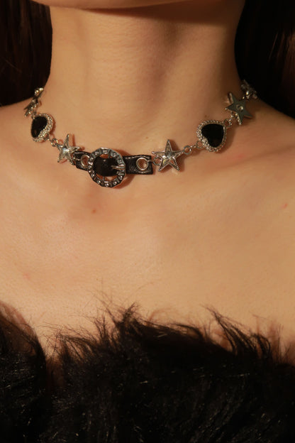 Gothic Leather Buckle Chocker