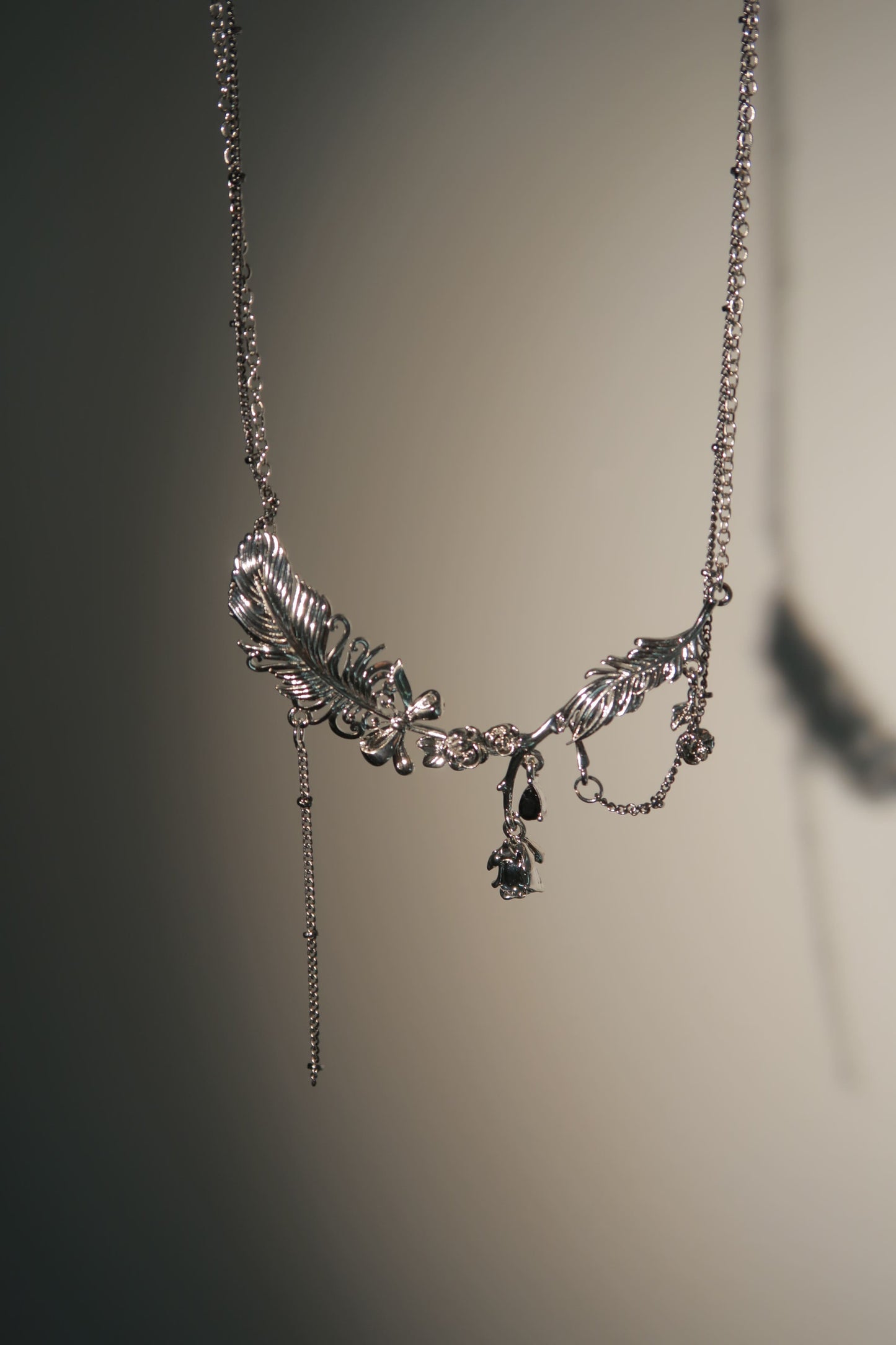 Silver Fallen Feather Necklace