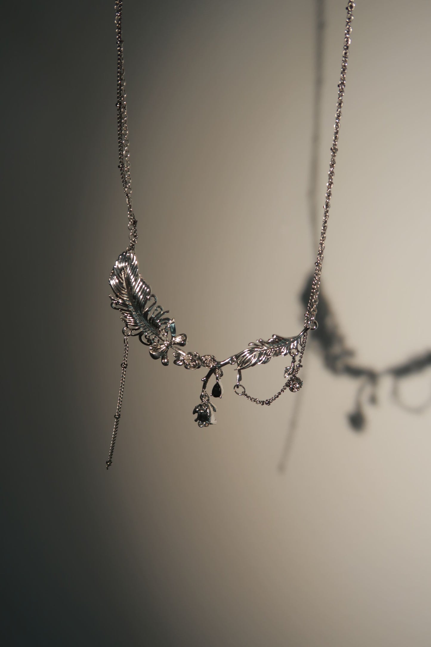 Silver Fallen Feather Necklace