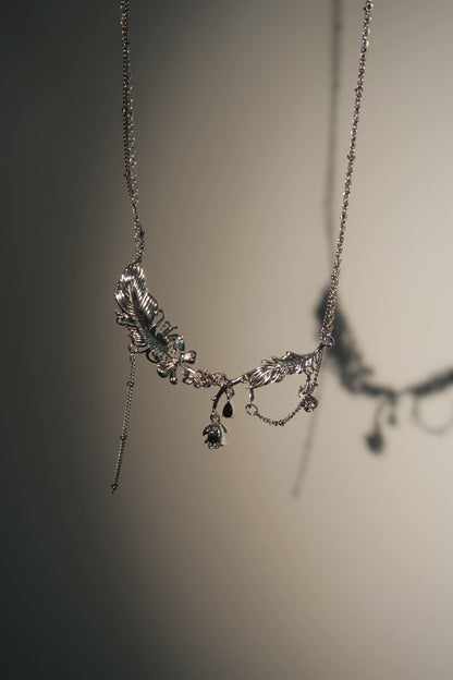Silver Fallen Feather Necklace