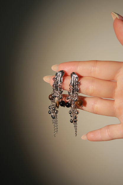 Silver Fallen Feather Earrings