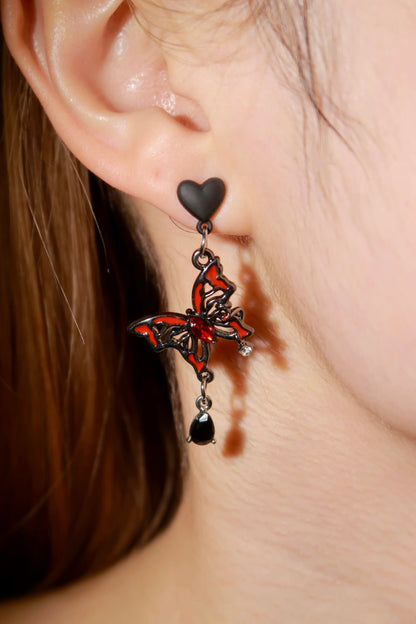 Crimson Butterfly Earrings
