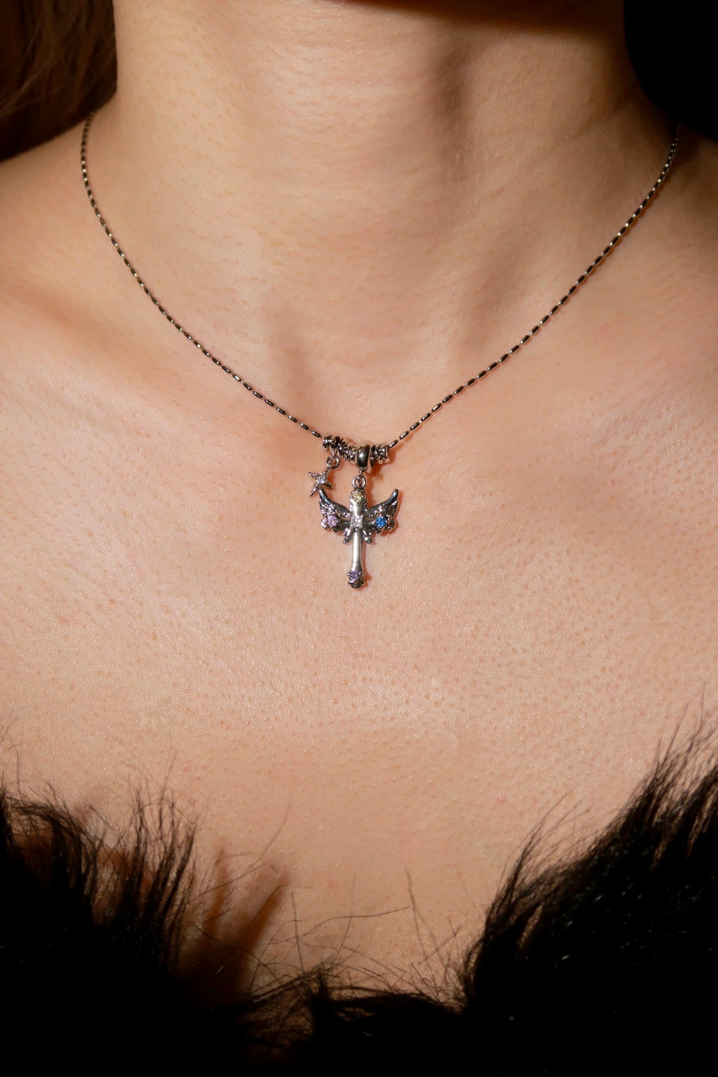 Crosswing Gem Necklace