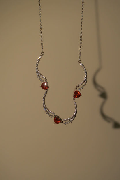 Ruby Heart Diamond Necklace