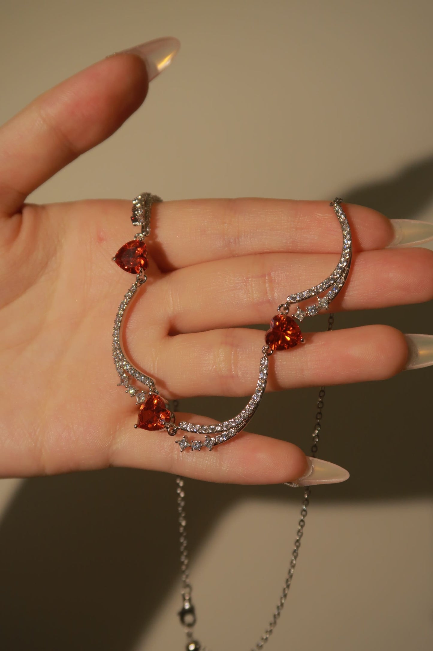 Ruby Heart Diamond Necklace